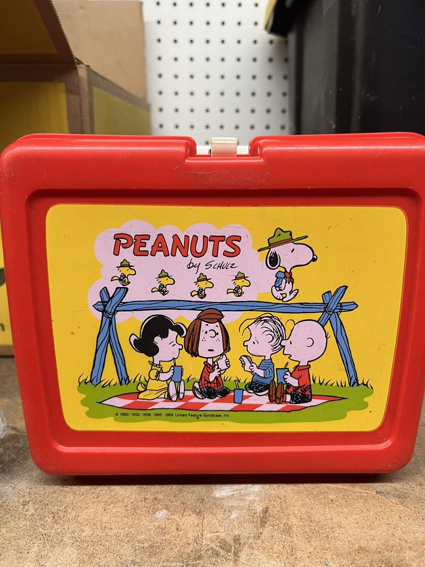 Antique Peanuts Comic Book Thermos Lunch Box And Bottle Great Condition