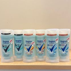 Degree Ultra Clear solid deodorant 2.6 oz: $3 each