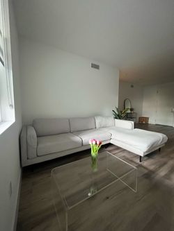 Ashley Furniture L Shape Sofa: Color: Off white/Gray