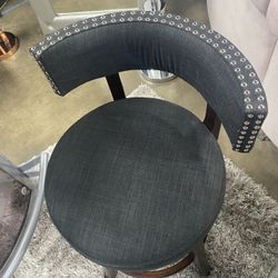 Grey Bar Stool With Nail Head Trim Only $99