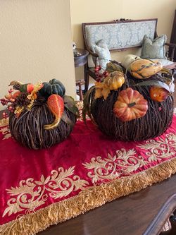 2 bamboo pumpkins/handmade