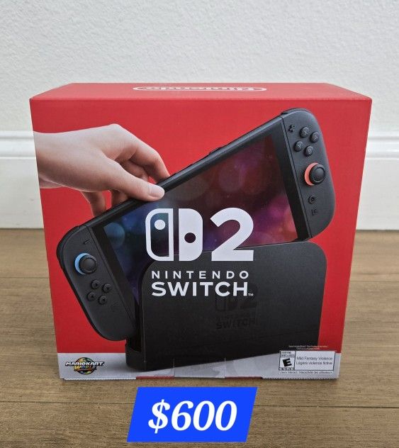 For Sale:
Brand New Still Sealed in Box Nintendo Switch 2 Mario Kart Bundle
