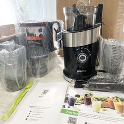Aeitto Extra Large Chute, Slow Juicer Black