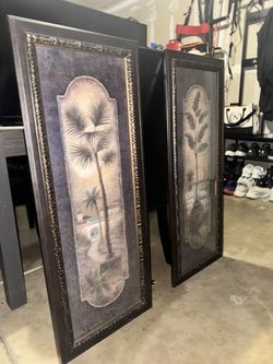 Set of 2 tropical framed wall art