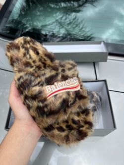 Balenciaga cheetah slides
