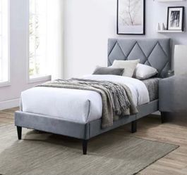 Twin bed frame with mattress