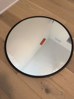 West Elm Metal Framed Round Mirror, Dark Bronze