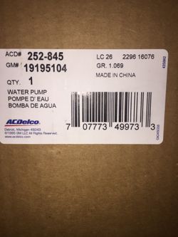 2001 Chevy Suburban water pump