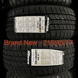 (4) - 215/45/17 Radar Dimax AS-8 Tires