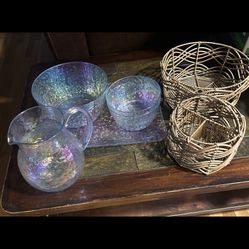 Pitcher, Salad Bowl Set. Read Description 