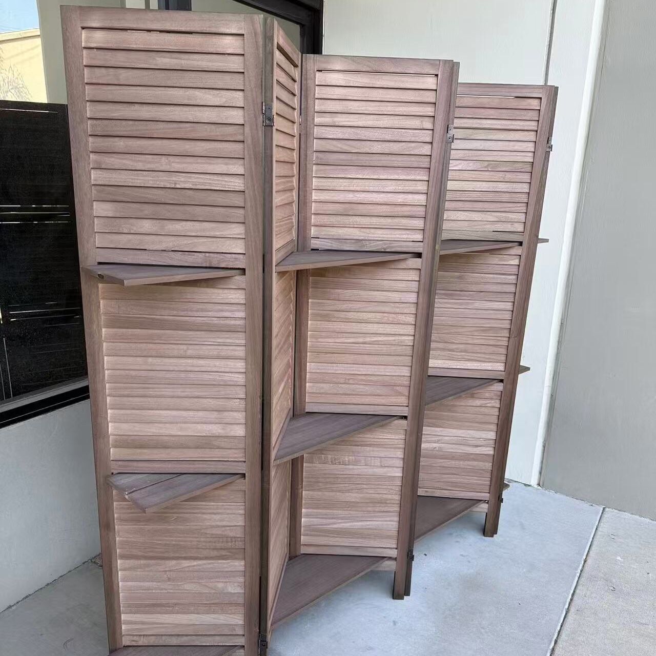 New In Box 6 Panels 67x16 Inch Tall Each Panel Wooden Privacy Screen Wall Home Decor Office Dorm Separation Freestanding Room Divider