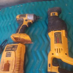 DeWalt 18 V,  Reciprocating Saw, DeWalt 18 V. Impact And Charger. Tolls Only 