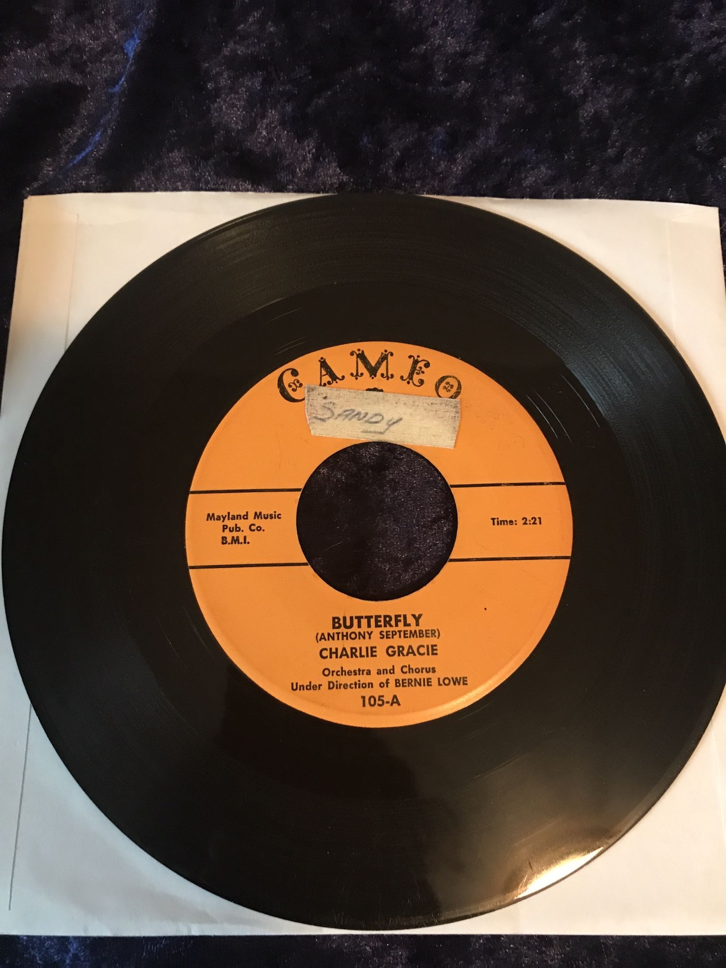 Charlie Gracie : Butterfly / Ninety-Nine Ways - 45 RPM 7" Cameo 1957