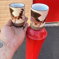 Japanese Style Ceramic Cups Set of 2
