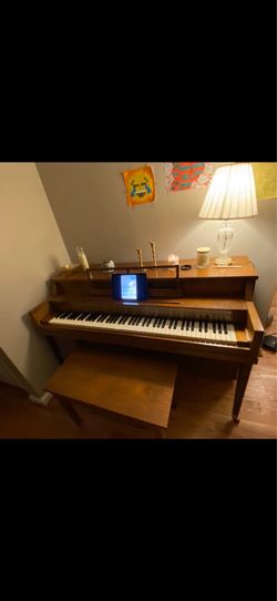 🎹 Upright Wooden Piano with Bench for Sale