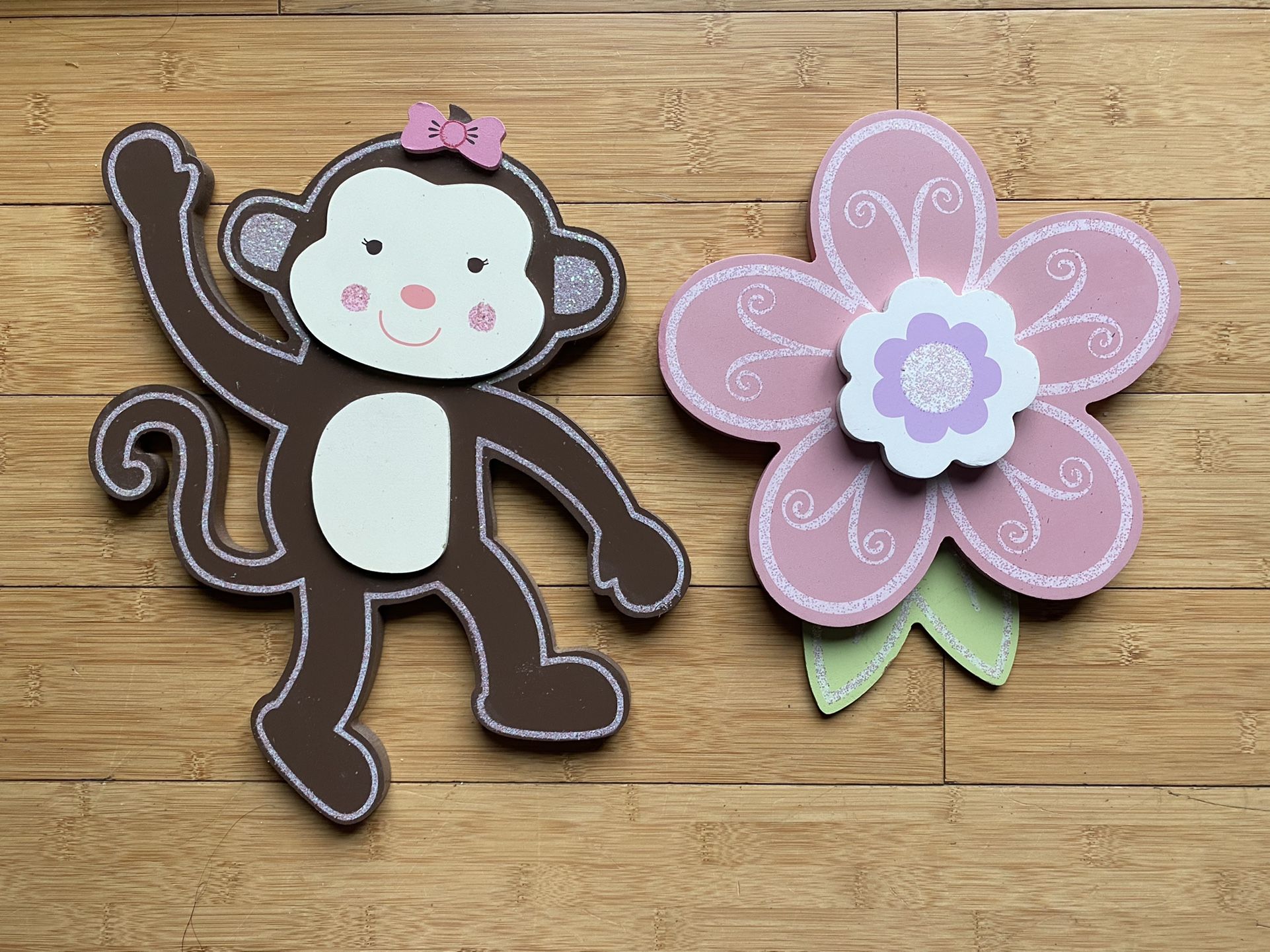 Baby Girl Room Decor Monkey Flower