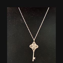 Real Diamond Key Necklace 