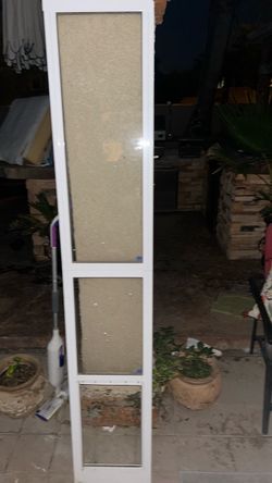 White Framed Glass Panel Door Insert for pets