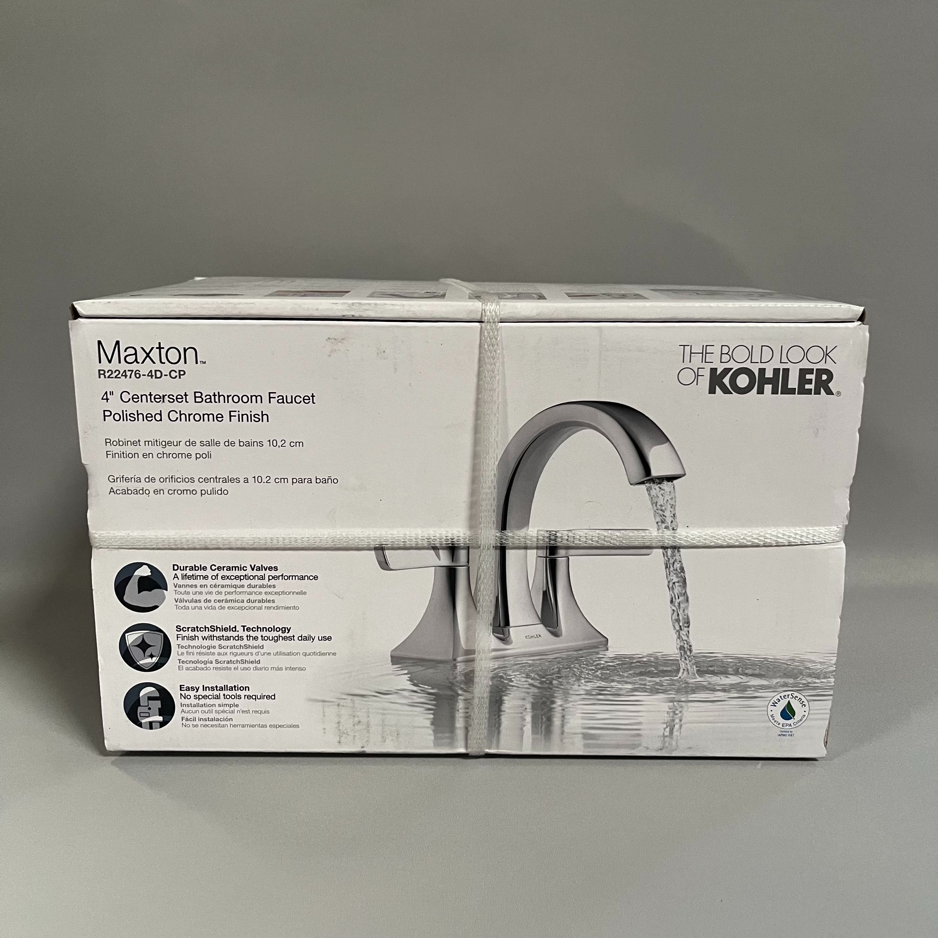Kohler 4” Center Set Bathroom Faucet In Chrome