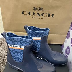 New Coach Rain Boots Size 7