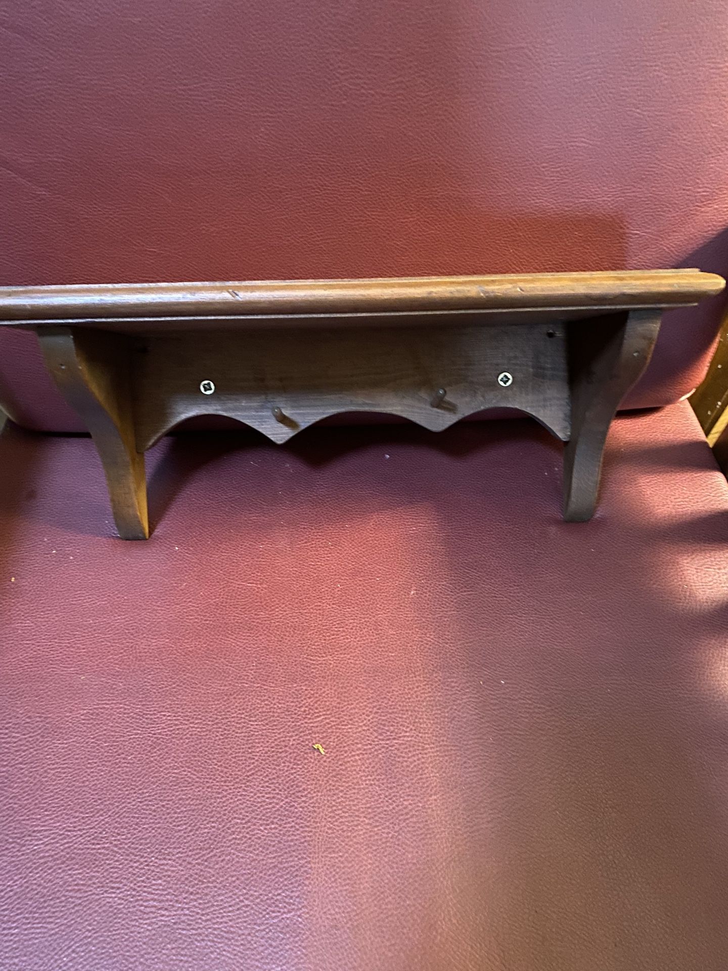 15” Solid Wood Shelf With Hooks