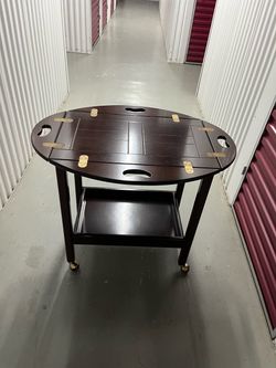 Dark Wood Butler's Tray Bar Cart