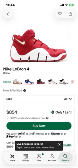 Nike LeBron 4 Red and White Sneakers