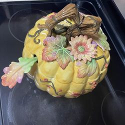 a vintage Fitz & Floyd Harvest Heritage Pumpkin Soup Tureen