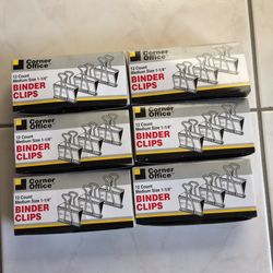 Set of 6 Boxes Binder Clips Medium Size