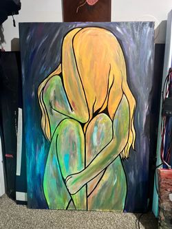 Original Acrylic Painting on Canvas Female Figure