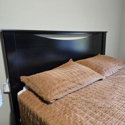 Queen Frame, Dresser, Chair N Ottoman 