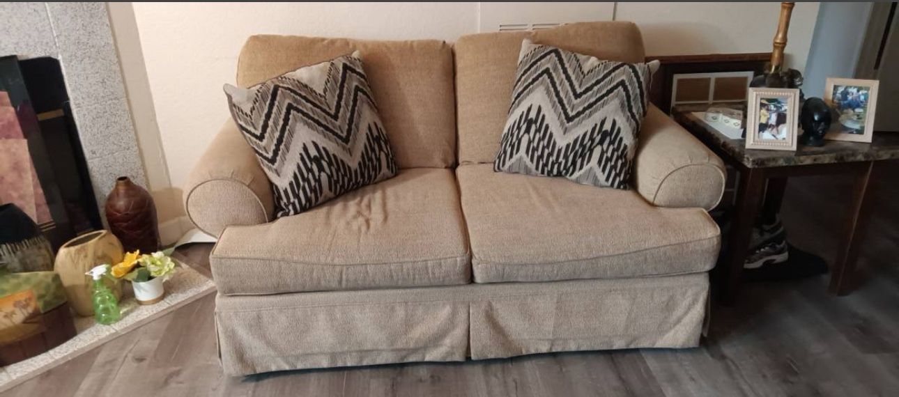 Two Piece Tan Couch Set