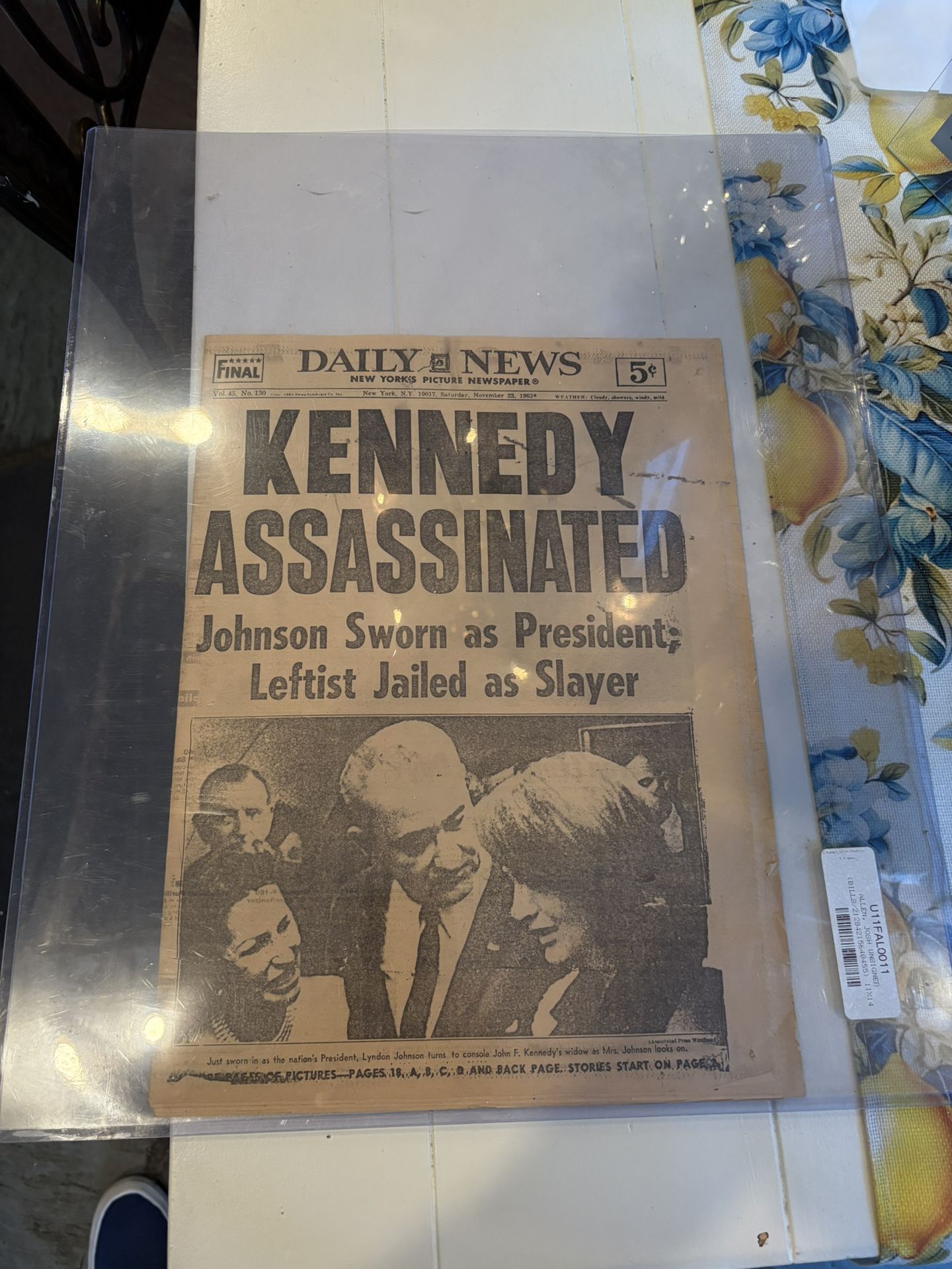 Daily News, Original Newspaper Kennedy