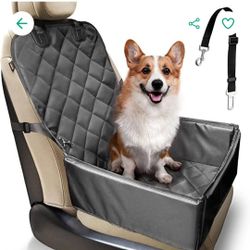 Dog Car Seat Cover, Waterproof Pets Hammock by Hard Boards for Front Seat and Back Seat,with Pet Seat Belt for Cars, Trucks & SUVs