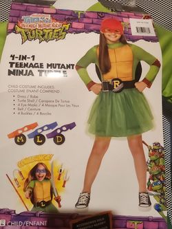 TMNT Ninja Turtle 4-in-1 Girls Child Costume