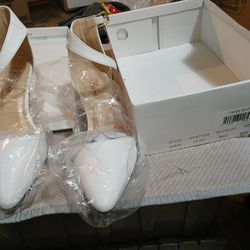 Brand New Easy Boutique Mid H E L L Pontito Ankle Sprout White Leather Dress Shoes Size 9 Wide