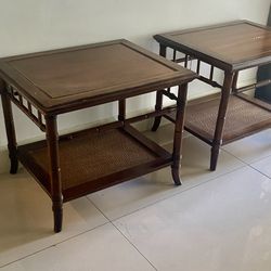 Great Pair Of British Colonial Bambo   End Or Night  Side Tables