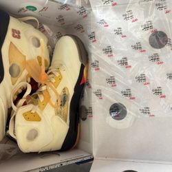 Off‑White x Air Jordan 5 “Sail” 
