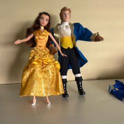 Disney Rare To Finde Beauty And Beast Dolls Each One Come With Extra Clothes All In Good Condition