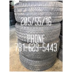 Used Tire For Sale 205/55/16 $160 All Four free mounting and Balancing