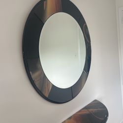 42” Art Deco Round Mirror and Matching Base