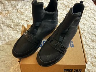 Black High-Top Slip-On Sneakers with Strap