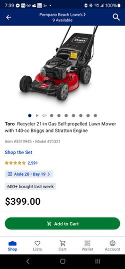 Toro 21 - In Gas Self Propelled Mower 140cc