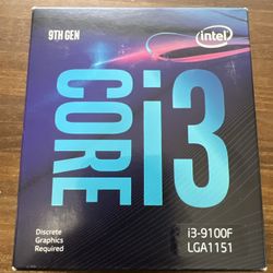 Intel Core i3-9100F Processor, 4-Cire, 6MB Cahce, 3.6GHz, LGA1151 W Cooling Fan