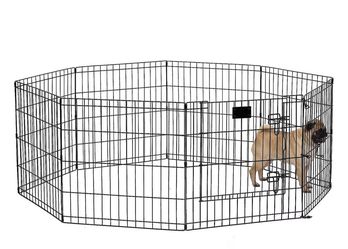 24" Dog Playpen Crate 8 Panel Fence Exercise Puppy Kennel Cage for Ducks Rabbits
