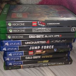 5 PS4 games, 3 Xbox One games, 1 Xbox 360 game, 1 original Xbox game FALLOUT 3 AND 4