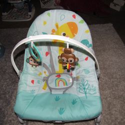 Bright Starts Wild Vibes Baby Infant to Toddler Rocker Chair with Vibrations 
