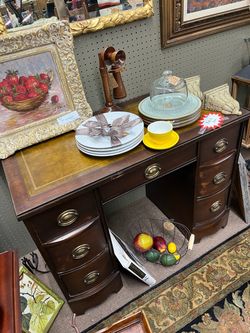 Sale! Vintage leather top desk