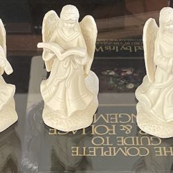Porcelain Angels with Musical Instruments and Candle Holders / Vintage / Christm