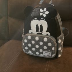 Loungefly Disney Minnie Mouse Vintage Black&White Polka Dots  Mini Backpack  
